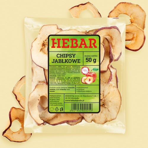 Chipsy Jabłkowe 50g Hebar
